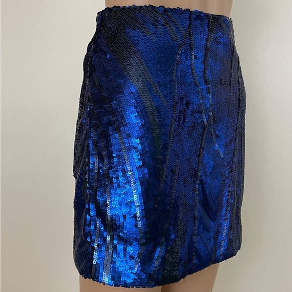 NWT Bebe blue & black sequin skirt size 2 - Picture 8 of 16